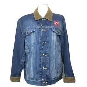 Vintage Lands End Blue Jean Jacket Size Medium Mens Unisex